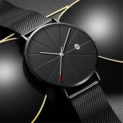 2020 Minimalist Men's Fashion Watches Men Business Date Calendar Clock Male Ultra Thin Stainless Steel Mesh Belt Quartz Watch