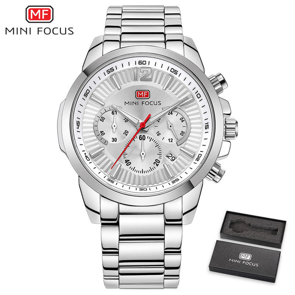 MINIFOCUS Men Watches Luxury Brand Stainless Steel Men's Watch Fashion Mens Watches Quartz Sport Watch Men Wristwatch Waterproof