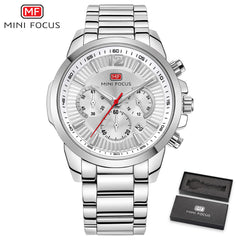 MINIFOCUS Men Watches Luxury Brand Stainless Steel Men's Watch Fashion Mens Watches Quartz Sport Watch Men Wristwatch Waterproof