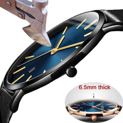 Simple Watch 8mm Men's Watch Fashion New Casual Business Leather Time Quartz Roman Male Clock Relogio Masculino saat clock