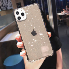 Glitter Powder Shining Anti-knock Phone Case For iPhone 11 11Pro Max X XR XS Max 8 7 6 6S Plus Transparent Soft TPU Back Cover