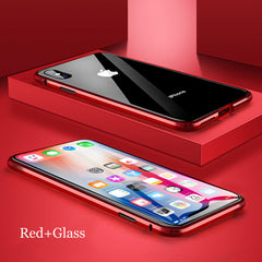 Front +Back 360 Magnetic Adsorption Metal Glass Case For iphone 7 8 Plus Phone Case For iphone 11 Pro Max XR X XS MAX 6 6S Cover