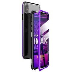 360 Magnetic Metal Phone Case For iphone 7 8 6 Plus Double Side Glass For iphone X XR XS MAX 6 6S plus 9H tempered glass Cover