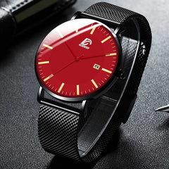 Reloj Hombre 2020 Luxury Mens Fashion Business Minimalist Watches Ultra Thin Stainless Steel Mesh Belt Analog Quartz Wrist Watch