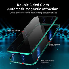 Privacy Tempered Glass Magnetic Case for iPhone 11 XS MAX XR X Anti-peeping Magnet Metal Bumper Cover for iPhone 8 7 6 6S Plus