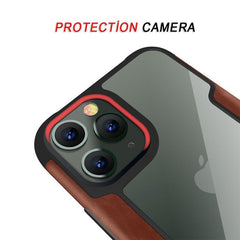 Armor Heavy Duty Protection Phone Cases For iPhone 11 11 Pro 11 Pro Max Solid Color PU Leather Bumper Frame Back Cover Conque