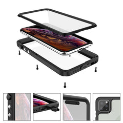 IP68 Waterproof Phone Cases for iPhone 11 Pro X XR XS Max Case Swimming Diving Waterproof Metal Full Protective Shockproof Cover