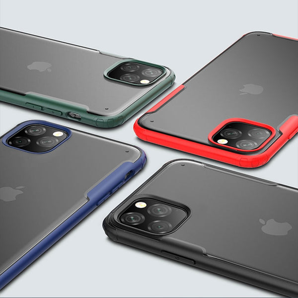 Shockproof Armor Case For Apple iPhone 11Pro Max X XS Max XR 7 8 6 6s Plus TPU Silicone Protective lens Transparent Back Cover