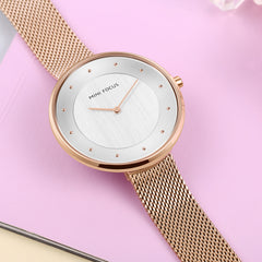 MINI FOCUS Women Watches Luxury Dress Womens Watches Top Brand Hand Clock Milanese Steel Lady Watch For Woman Rose Gold Quartz