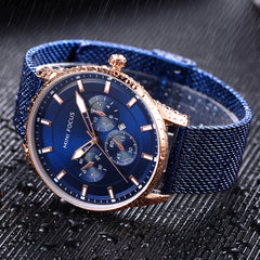 MINI FOCUS Wrist Watch Men Top Brand Luxury Famous Male Clock Mens Watches Quartz Calendar Stainless Steel Mesh Strap Relogio
