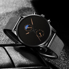relogio masculino 2020 Fashion Watch Men Business Casual Watches Luxury Black Stainless Steel Mesh Belt Quartz Wristwatch