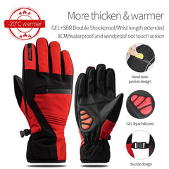CoolChange Windproof Cycling Gloves Full Finger Sport Riding MTB Bike Gloves Touch Screen Winter Autumn Bicycle Gloves Man Woman
