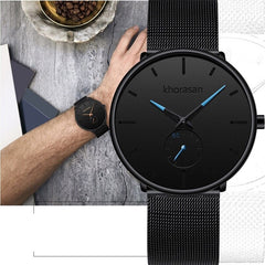 relogio masculino Men's Fashion Casual Watches Minimalist Men Business Clock Male Stainless Steel Mesh Belt Simple Quartz Watch