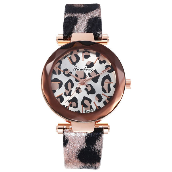Women Watches Creative Quartz Wristwatch Simple Dial Multicolor Ladies Leopard Print Leather Belt Watch Female Clock Reloj Mujer