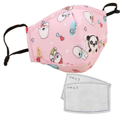 Cute PM2.5 Washable Mouth Mask With Valve Kids Children Anti Haze Dust Mask Nose Filter Face Muffle Bacteria Flu Respirator