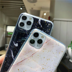 Gold Foil Epoxy Marble Phone Case For iPhone 11 Pro Max X XS Max XR Glitter Soft TPU Back case For iPhone 7 8 6 6s Plus cover