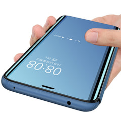 Plating Mirror Flip Case For iphone 11Pro Max XR X 8 7 6 6s Plus Cases Slim Clear Window Cover for Samsung Galaxy S8 S7 S6 A7 A5
