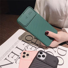 Camera protection Phone Case For iPhone 11 Pro Max XR X XS Max 7 8 6 6s Plus slide Soft Silicone Texture Shockproof Matte Cover
