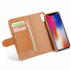 2 in 1 Car magnetic Phone Case For iPhone XR XS X XS Max 7 8 6 6S Plus Card Holder Business PU Leather Wallet Flip Cover Fundas