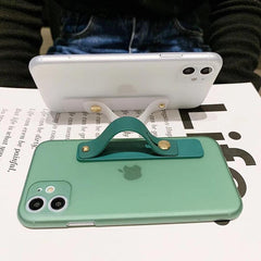 Shockproof Bumper Transparent Phone Case For iPhone 11 Pro X XR XS Max 8 7 6 6S Plus Clear Soft TPU Wrist strap stand Back Cover