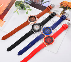 Cassic Style Women Watches Stainless Steel Clock Rhinestone Romantic Dial Simple Analog Quartz Wristwatches Relojes Para Mujer*M