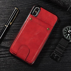 Vintage Leather Wallet Flip Phone Case for iPhone Xs Max XR X Bracket Magnetic Multi-function Cover for iPhone 6 6S 7 8 Plus